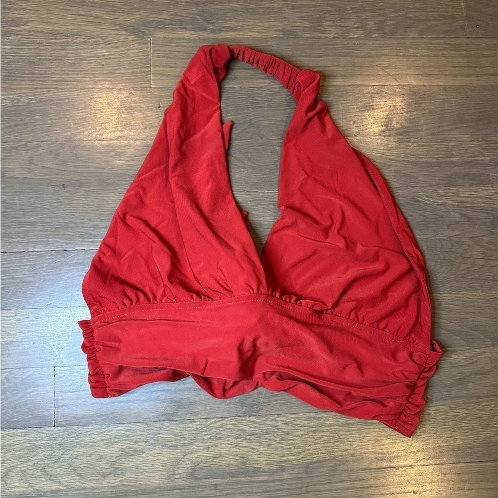 Better Be Red cropped halter top size small